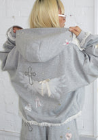 WHISPER ZIP HOODIE GREY MARL