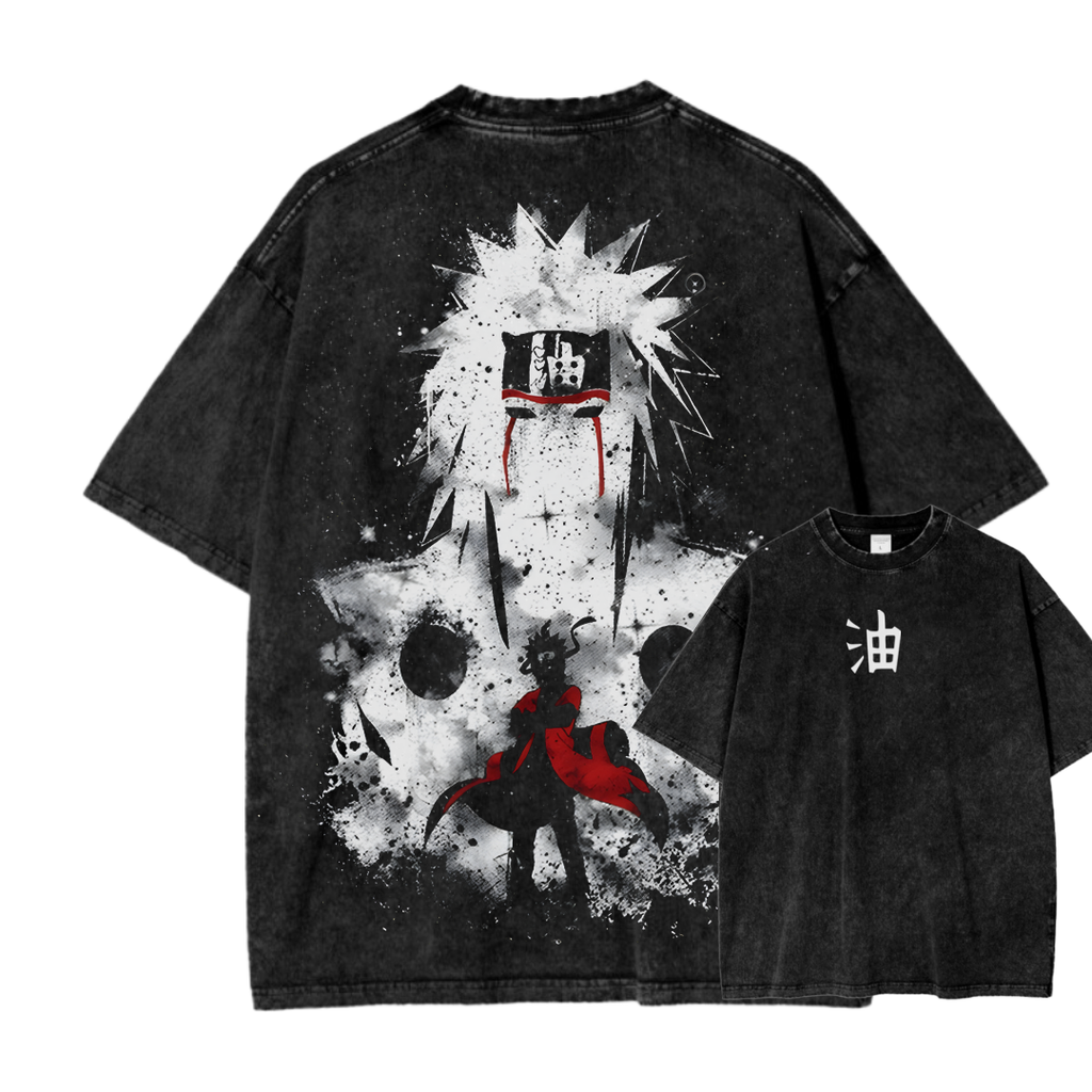 Naruto Jiraiya Streetwear Washed T-Shirt